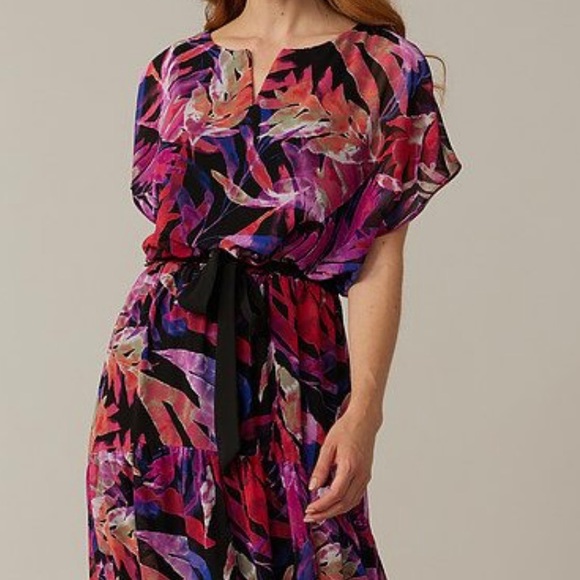Joseph Ribkoff Tropical Chiffon Dress - Picture 8 of 14
